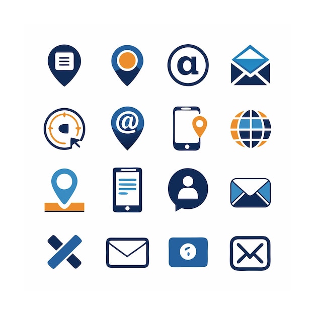 Ilustración vectorial de la colección de iconos de contacto