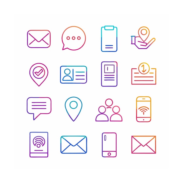 Ilustración vectorial de la colección de iconos de contacto