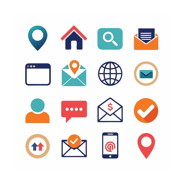 Ilustración vectorial de la colección de iconos de contacto