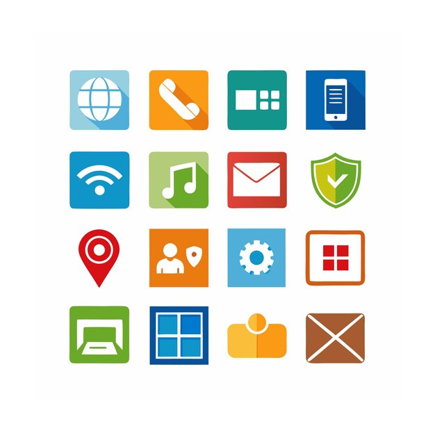 Ilustración vectorial de la colección de iconos de contacto