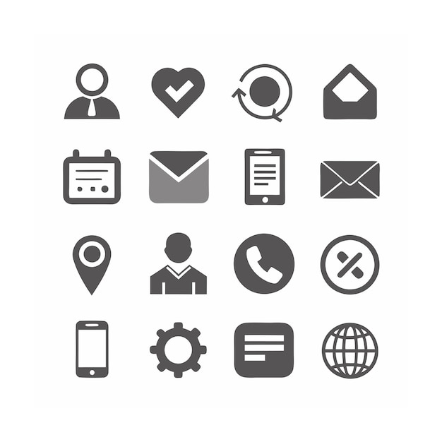 Ilustración vectorial de la colección de iconos de contacto