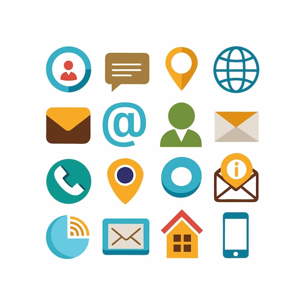 Ilustración vectorial de la colección de iconos de contacto