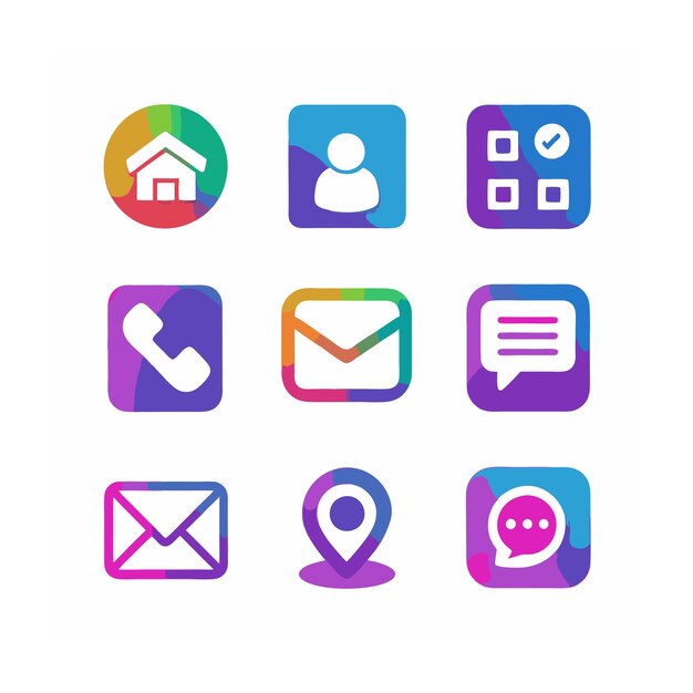 Ilustración vectorial de la colección de iconos de contacto