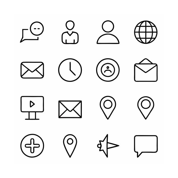 Ilustración vectorial de la colección de iconos de contacto