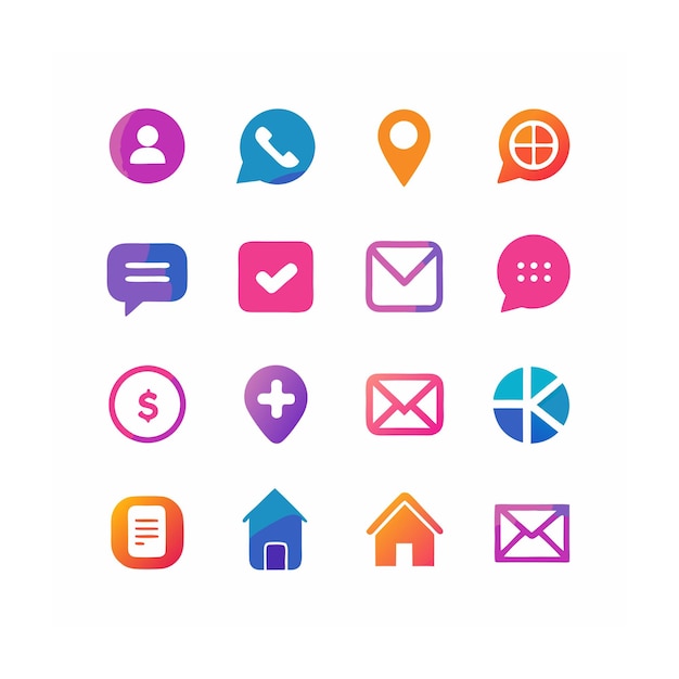 Ilustración vectorial de la colección de iconos de contacto