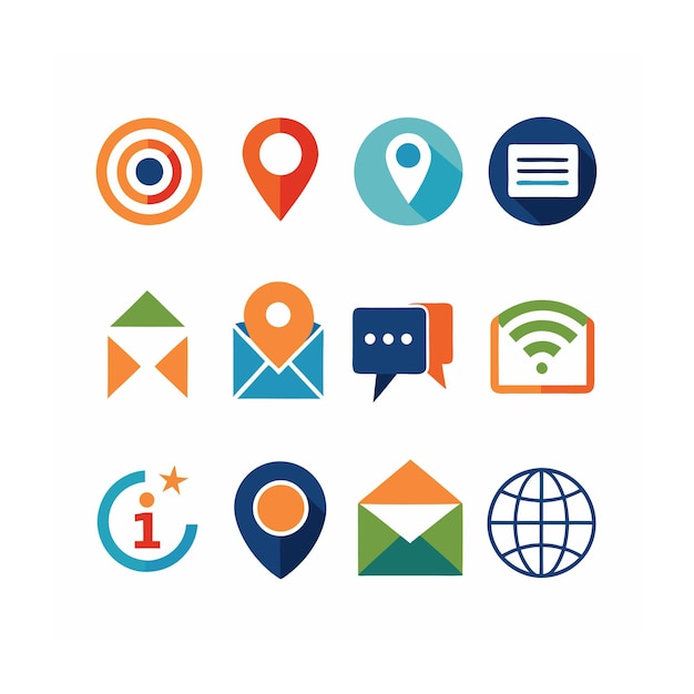 Ilustración vectorial de la colección de iconos de contacto