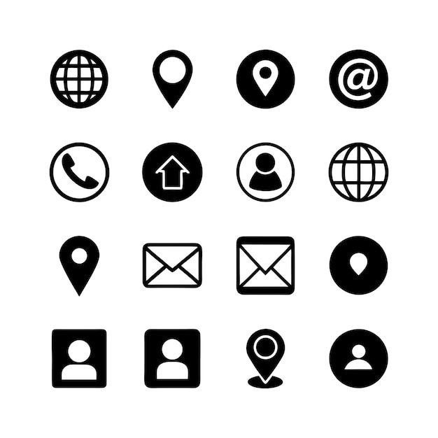 Ilustración vectorial de la colección de iconos de contacto