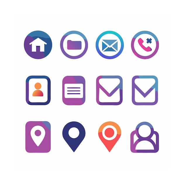 Ilustración vectorial de la colección de iconos de contacto