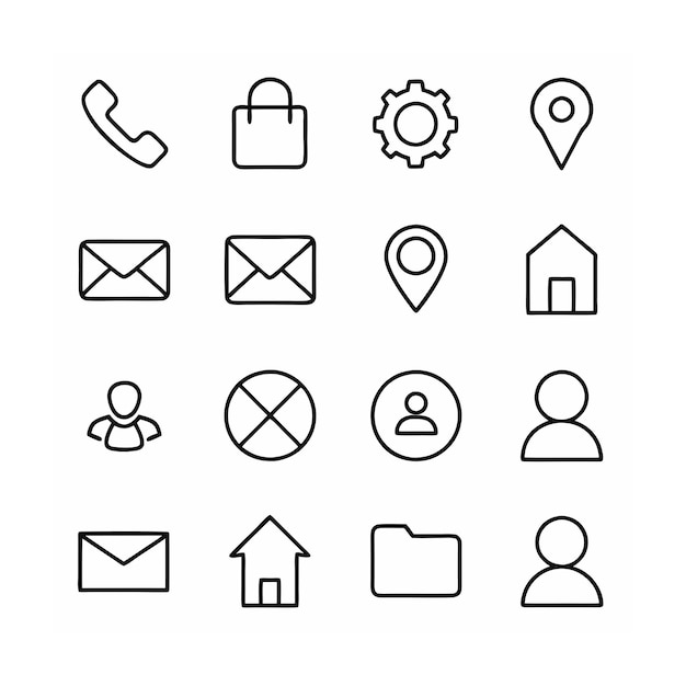 Ilustración vectorial de la colección de iconos de contacto