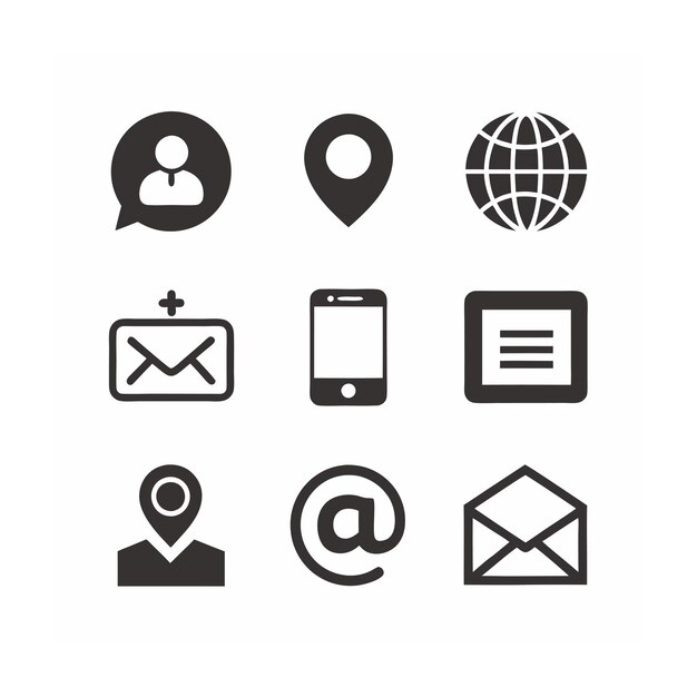 Ilustración vectorial de la colección de iconos de contacto