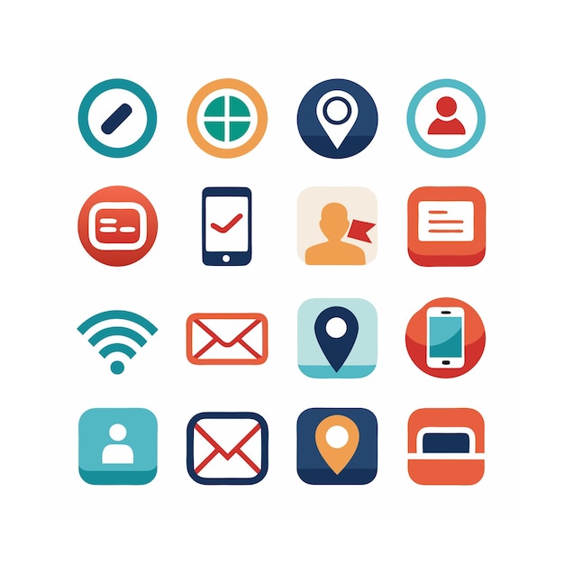 Ilustración vectorial de la colección de iconos de contacto