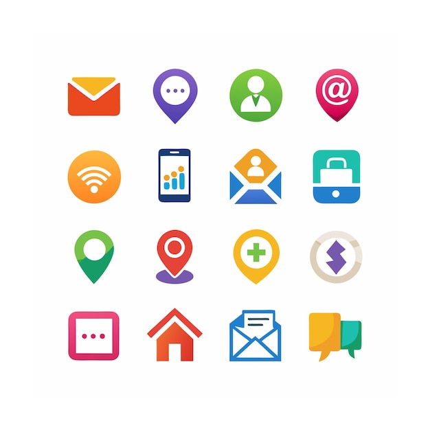 Ilustración vectorial de la colección de iconos de contacto