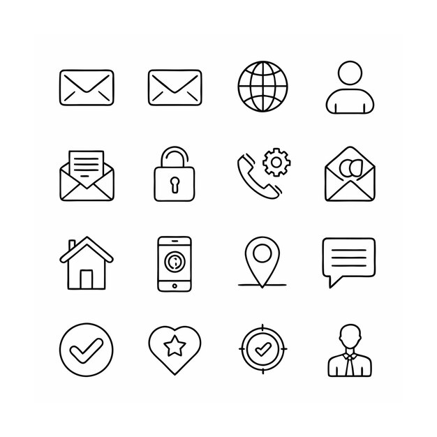 Ilustración vectorial de la colección de iconos de contacto