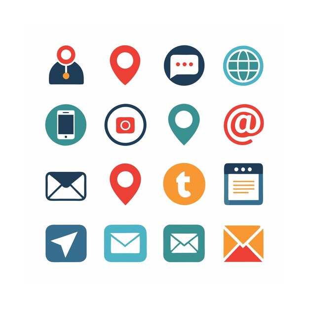 Ilustración vectorial de la colección de iconos de contacto
