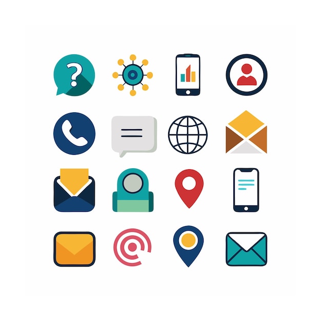 Ilustración vectorial de la colección de iconos de contacto