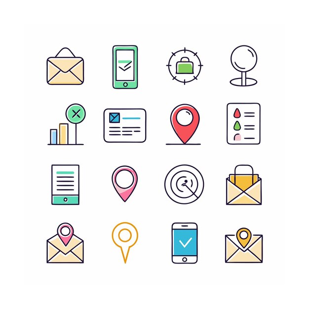 Ilustración vectorial de la colección de iconos de contacto