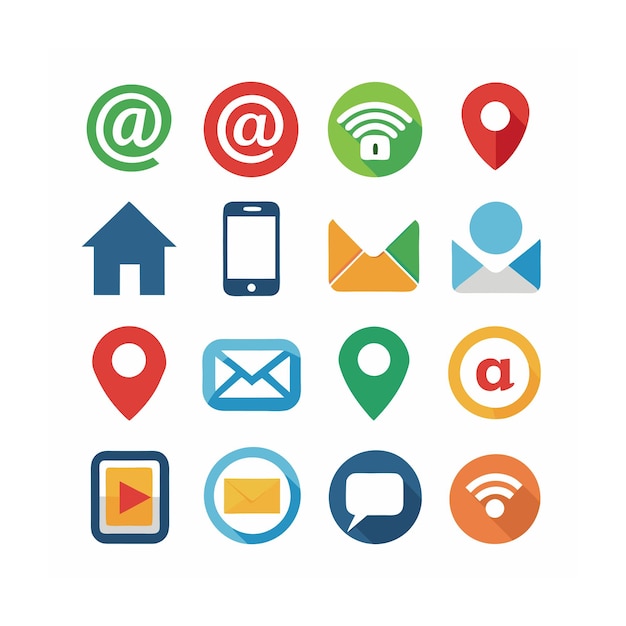 Ilustración vectorial de la colección de iconos de contacto
