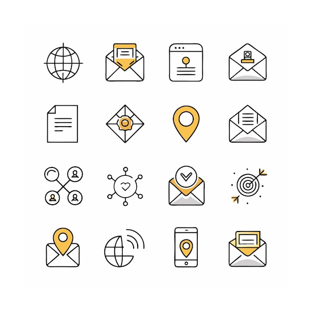 Ilustración vectorial de la colección de iconos de contacto