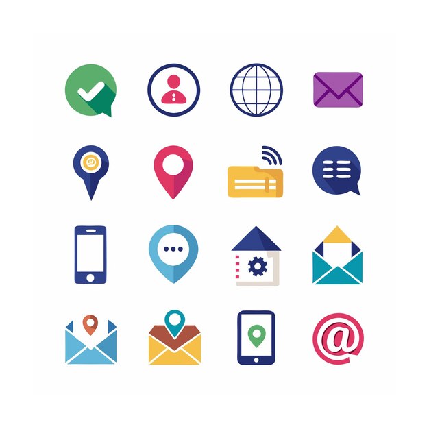 Ilustración vectorial de la colección de iconos de contacto