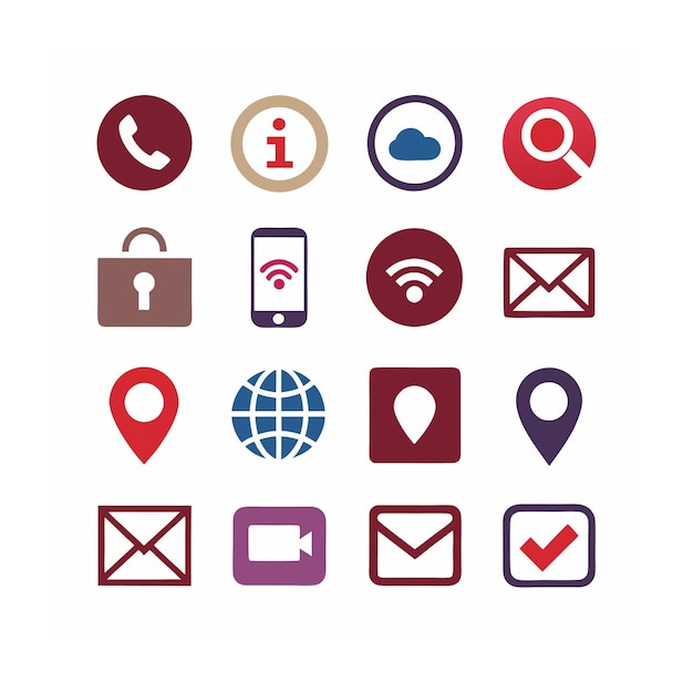Ilustración vectorial de la colección de iconos de contacto