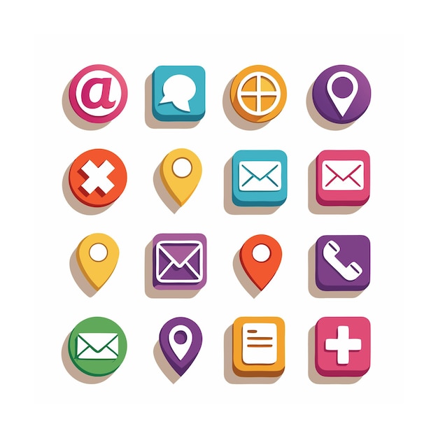 Ilustración vectorial de la colección de iconos de contacto