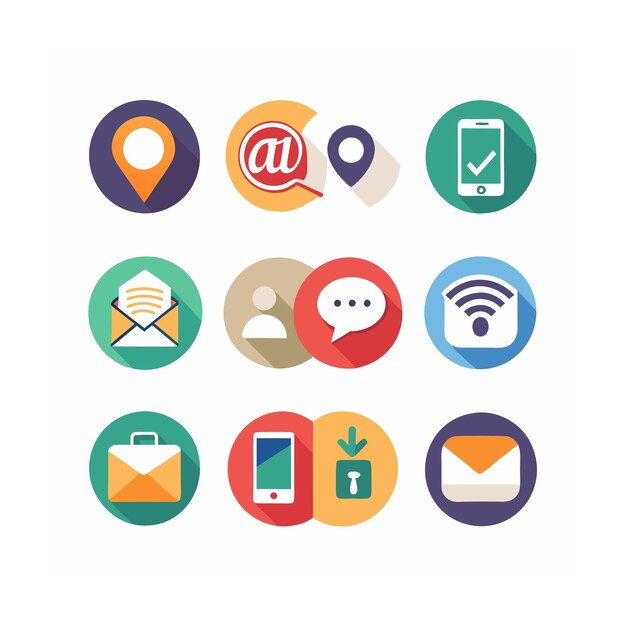 Ilustración vectorial de la colección de iconos de contacto