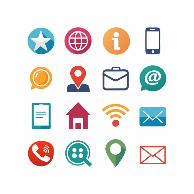 Ilustración vectorial de la colección de iconos de contacto