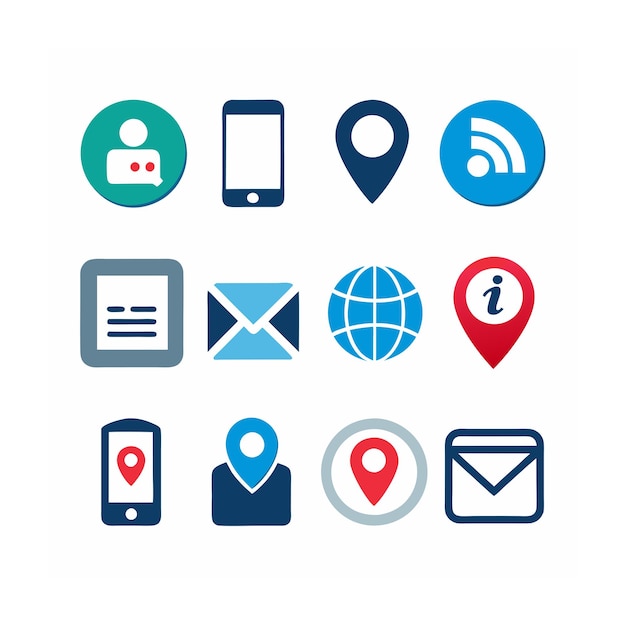 Ilustración vectorial de la colección de iconos de contacto