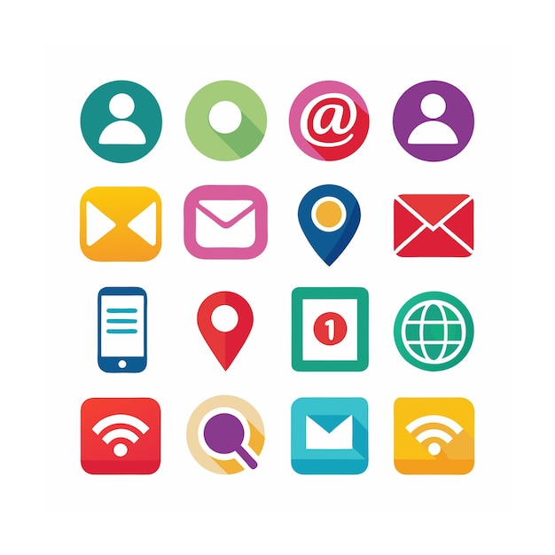 Ilustración vectorial de la colección de iconos de contacto