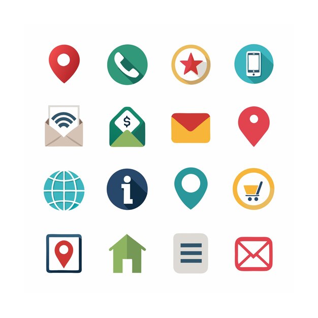 Ilustración vectorial de la colección de iconos de contacto