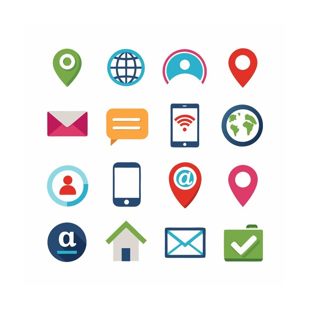 Ilustración vectorial de la colección de iconos de contacto