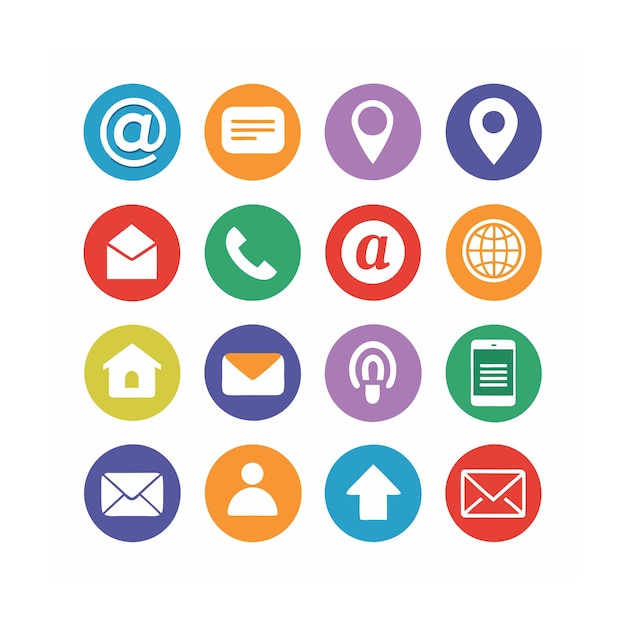 Ilustración vectorial de la colección de iconos de contacto