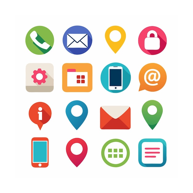 Ilustración vectorial de la colección de iconos de contacto