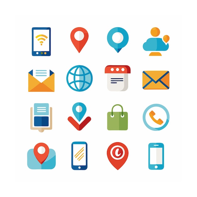 Ilustración vectorial de la colección de iconos de contacto