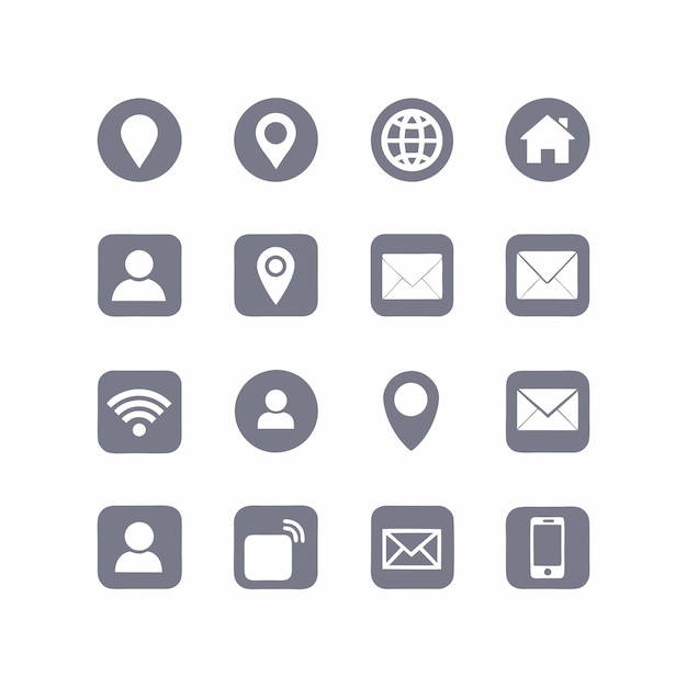 Ilustración vectorial de la colección de iconos de contacto