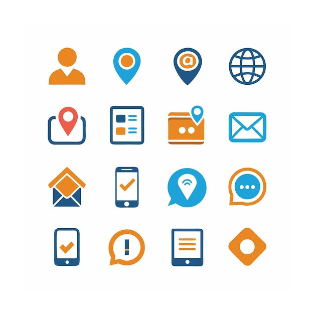 Ilustración vectorial de la colección de iconos de contacto