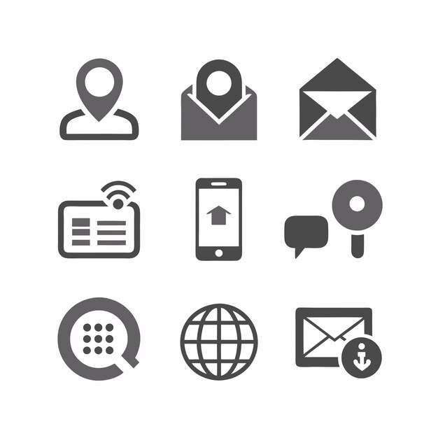 Ilustración vectorial de la colección de iconos de contacto