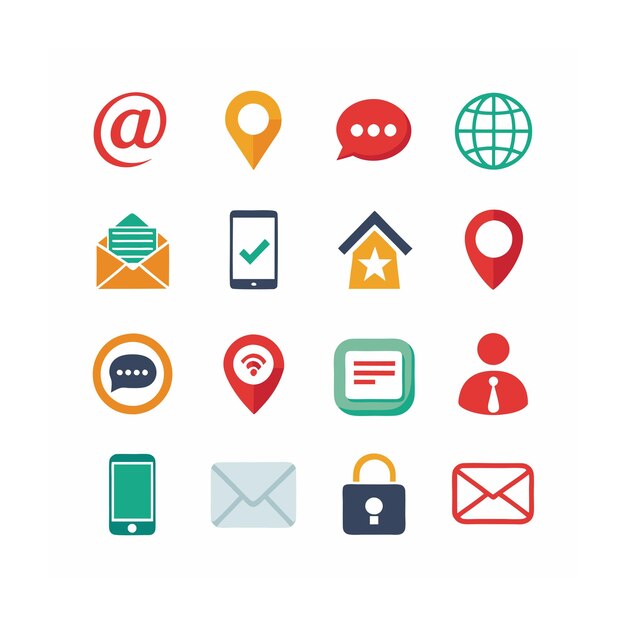 Ilustración vectorial de la colección de iconos de contacto