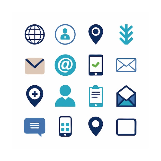 Ilustración vectorial de la colección de iconos de contacto