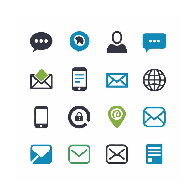 Ilustración vectorial de la colección de iconos de contacto