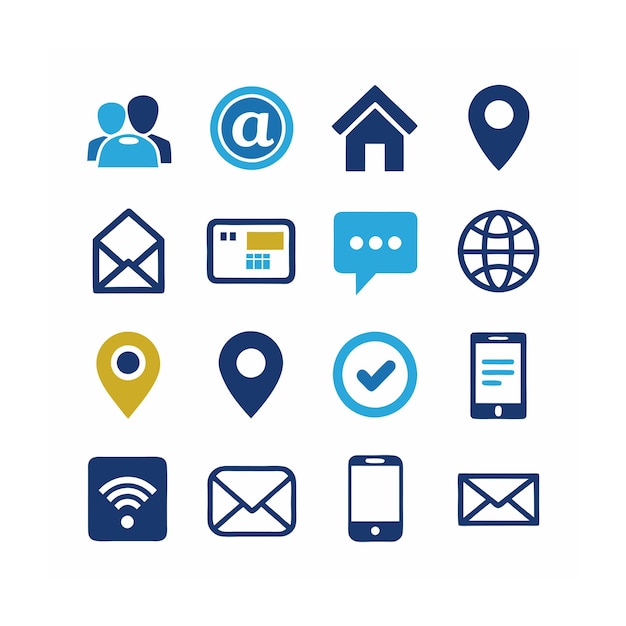 Ilustración vectorial de la colección de iconos de contacto