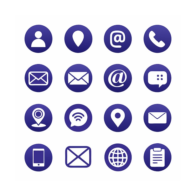 Ilustración vectorial de la colección de iconos de contacto