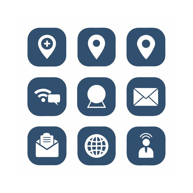Ilustración vectorial de la colección de iconos de contacto