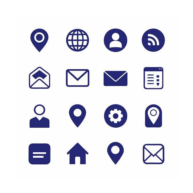 Ilustración vectorial de la colección de iconos de contacto