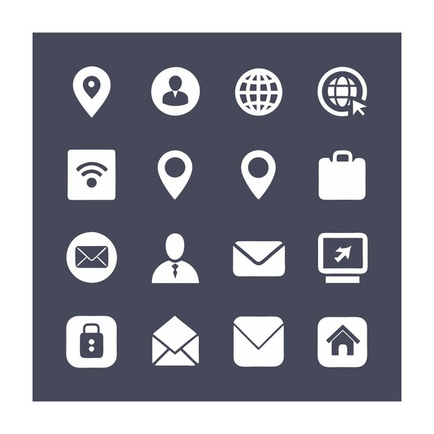 Ilustración vectorial de la colección de iconos de contacto