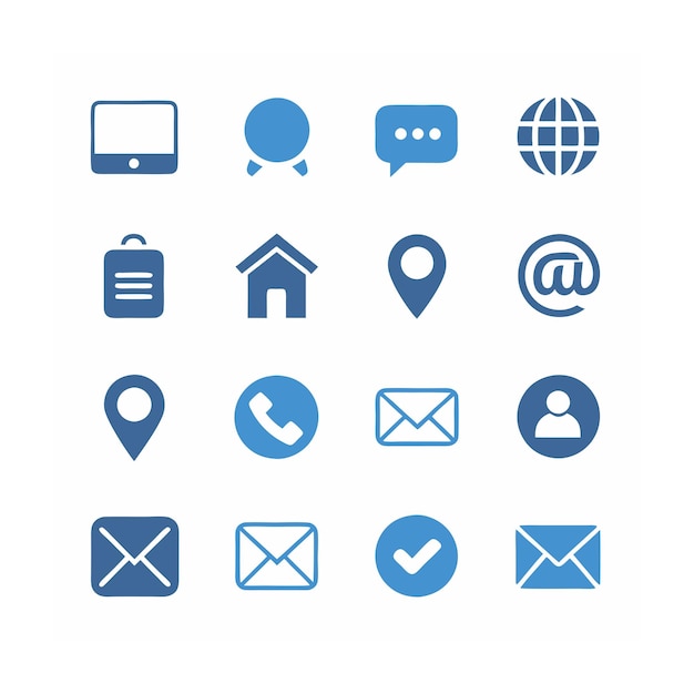Ilustración vectorial de la colección de iconos de contacto