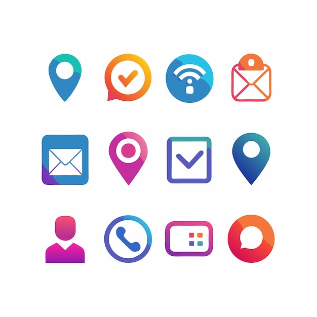 Ilustración vectorial de la colección de iconos de contacto
