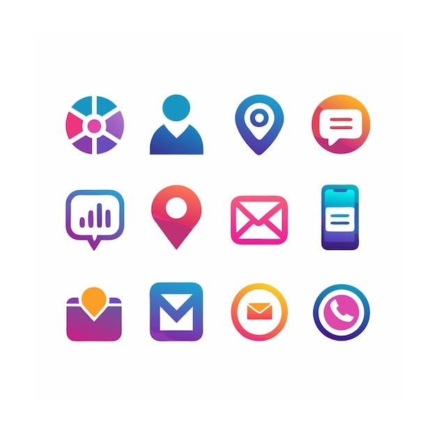 Ilustración vectorial de la colección de iconos de contacto