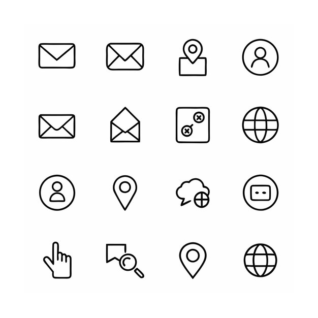 Ilustración vectorial de la colección de iconos de contacto