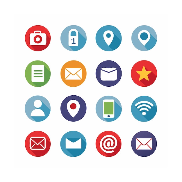 Ilustración vectorial de la colección de iconos de contacto